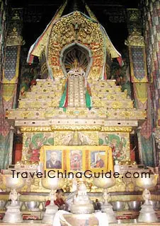 The stupa-tomb of the Tenth Panchen Lama